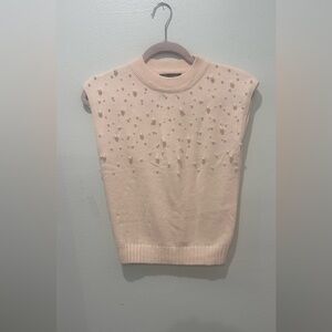 Chic Pink Sleeveless Blouse with Embellishments